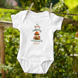 Fun Nature Personalized Retro Family Reunion Baby Bodysuit