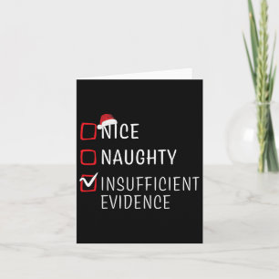 Fun Naughty Nice Christmas Family Pajama Men Women Card