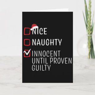 Fun Naughty Nice Christmas Family Pajama Men Women Card