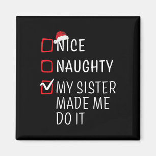 Fun Naughty Nice Christmas Family Pajama Men Women Magnet