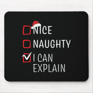 Fun Naughty Nice Christmas Family Pajama Men Women Mouse Pad