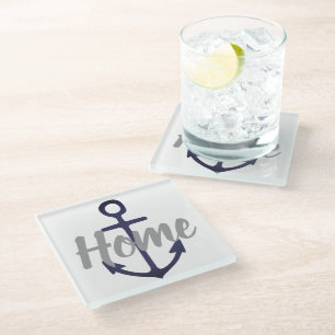 fun nautical ANCHOR HOME Glass Coaster