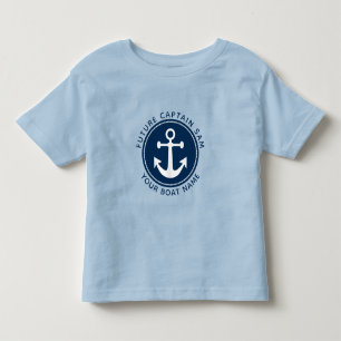 Fun Nautical Anchor Rope Navy Captain Boat Name Toddler T-shirt
