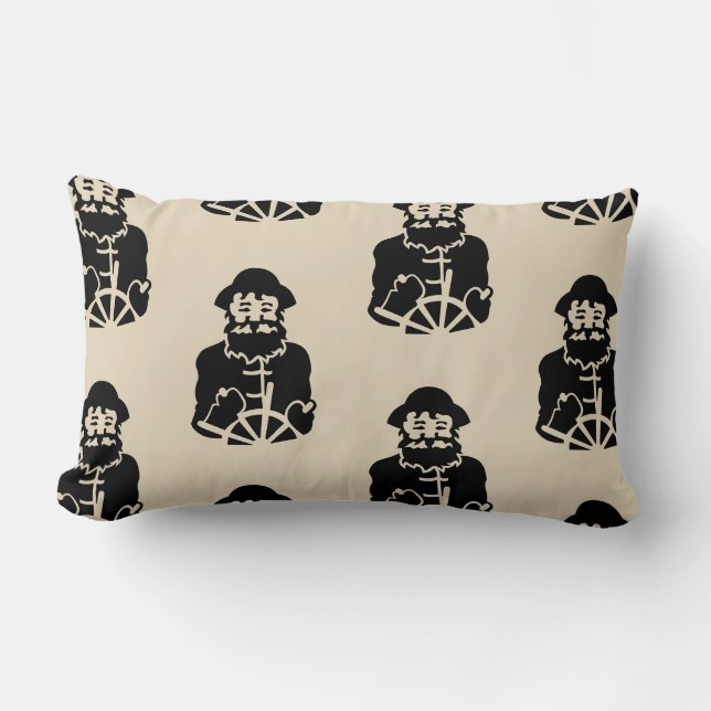 fun nautical CAPTAIN themed pattern | Lumbar Pillow (Front)
