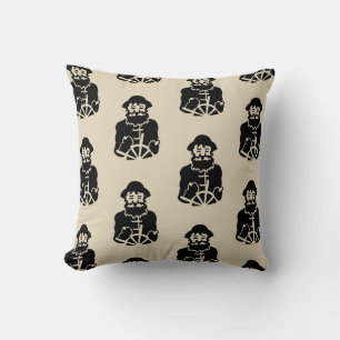 fun nautical CAPTAIN themed pattern   Throw Pillow