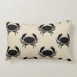 fun nautical CRAB themed pattern Lumbar Pillow