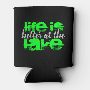 fun nautical LIFE IS BETTER AT THE LAKE Bottle C Can Cooler