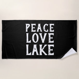 fun nautical PEACE - LOVE - LAKE Beach Towel