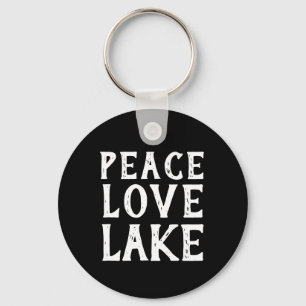 fun nautical PEACE - LOVE - LAKE   Keychain