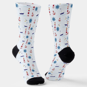 Fun Nautical Sailboat and Lighthouse Socks