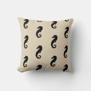 fun nautical SEAHORSE themed pattern Throw Pillow