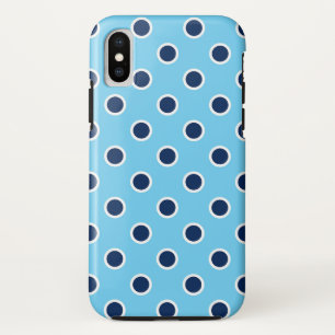 Fun Navy Polka Dots on Sky Blue Case-Mate iPhone Case
