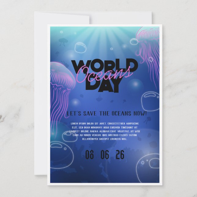 Fun Neon Glow Blue Green Pool Party Boys Birthday Invitation (Front)