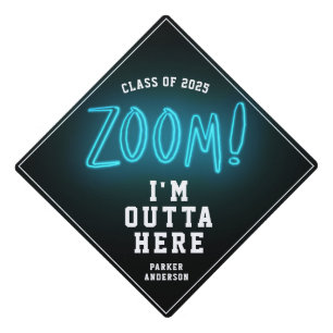 Fun Neon Mint Zoom Cool Modern Stylish Remote Graduation Cap Topper