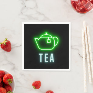 Fun Neon Teapot  Paper Party Napkin