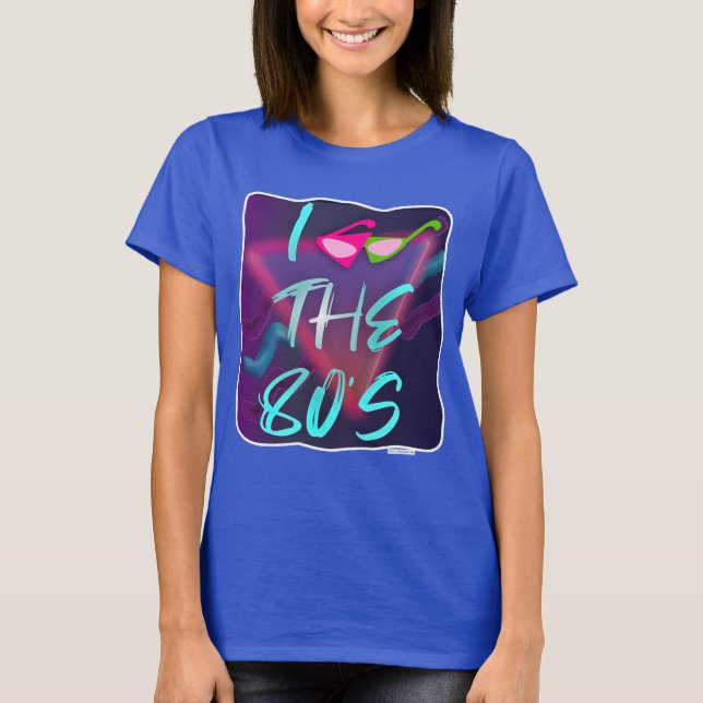 Fun New Wave Glasses Style 80s Love Design T-Shirt (Front)