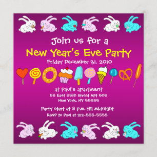 Fun New Year Eve Party Invitation Year Of The Rabb