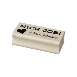 Fun "NICE JOB!" Grading Rubber Stamp
