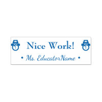 Fun "Nice Work!" Commendation Rubber Stamp