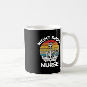 Fun Night Shift Nurse Skeleton Halloween RN Nurses Coffee Mug
