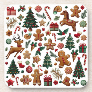 Fun Noël dur Dessous de verre en plastique