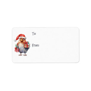 Fun Noël Shopping Poulet De/vers Étiquette