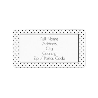 Fun Noir et Blanc Polka DoT Étiquettes de adresse