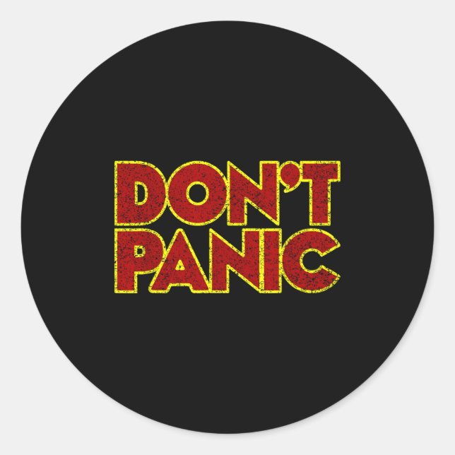 Fun Nostalgic Tees Don't Panic - Women's Clic Fit  Classic Round Sticker (Front)