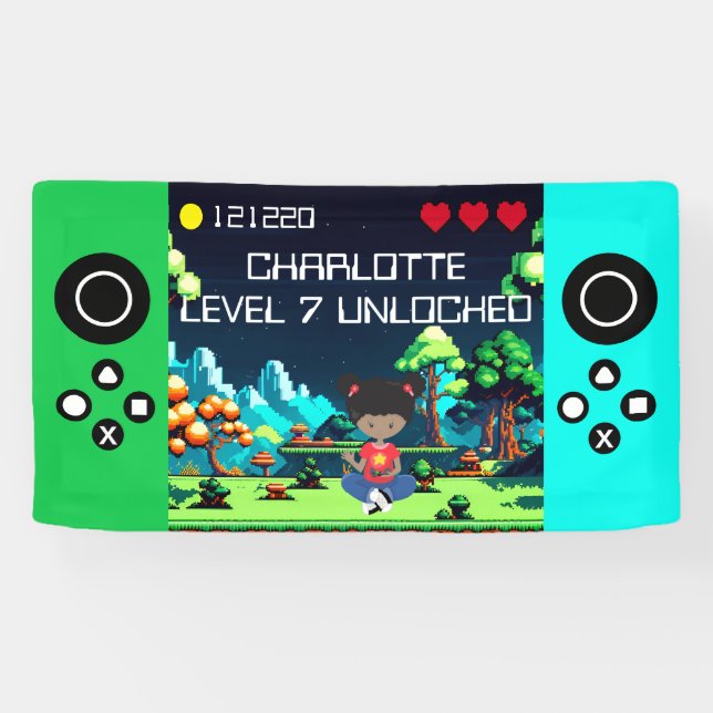 Fun Novelty Computer Game Birthday Party Banner (Horizontal)