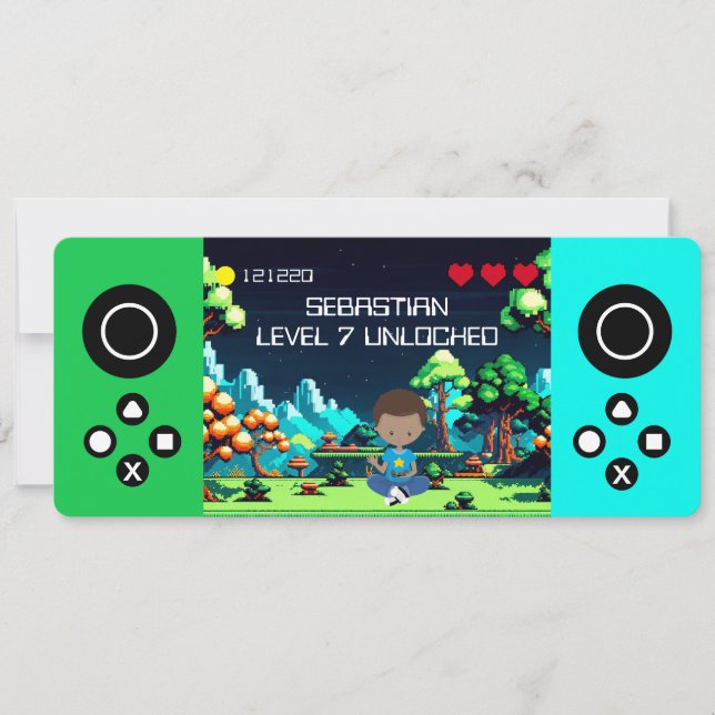 Fun Novelty Computer Game Birthday Party Invitation (Front)