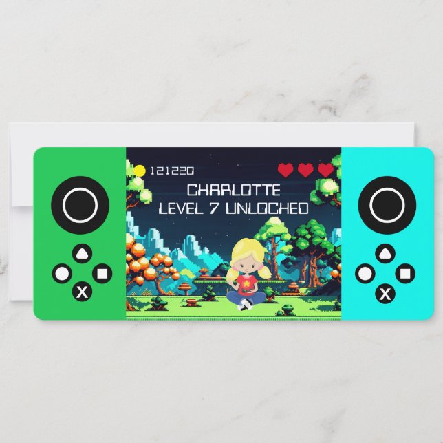 Fun Novelty Computer Game Birthday Party Invitation (Front)