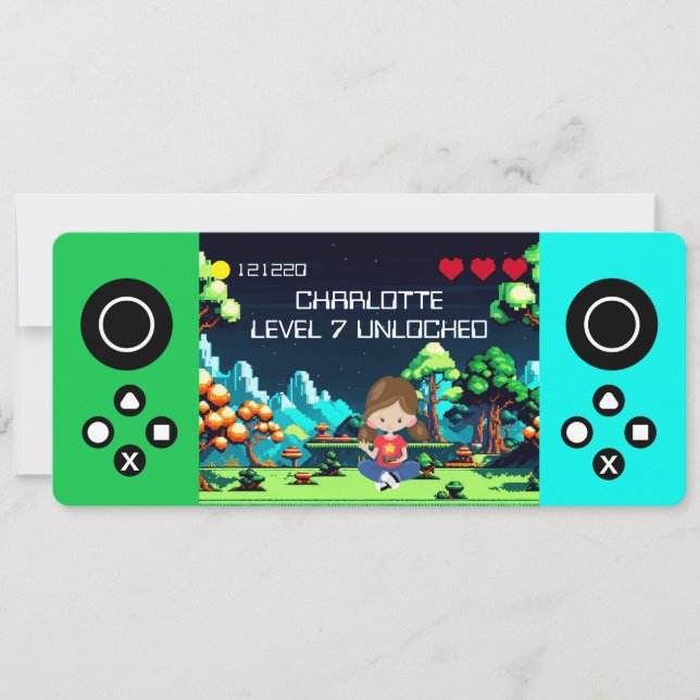 Fun Novelty Computer Game Birthday Party Invitation (Front)