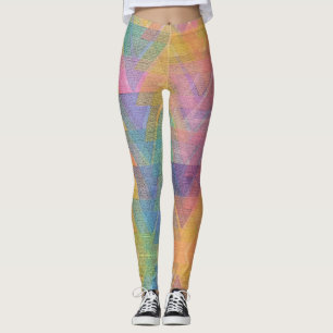 Fun Novelty Geometric Triangle Colourful Abstract Leggings