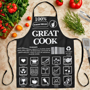 Fun Novelty Humor Best Cook BBQ Kitchen Text Apron