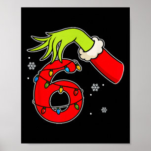 Fun Number 6 Christmas 67 Six Seven Meme Xmas Men  Poster