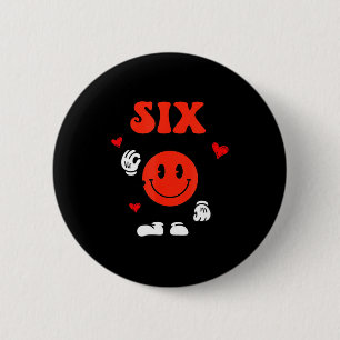 Fun Number 6 Funny 67 Meme Six Seven 6 7 Valentine 2 Inch Round Button
