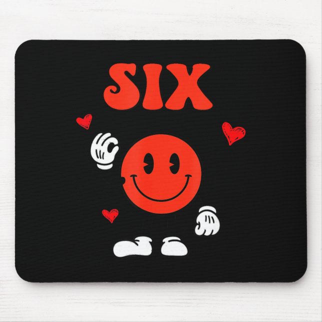 Fun Number 6 Funny 67 Meme Six Seven 6 7 Valentine Mouse Pad (Front)