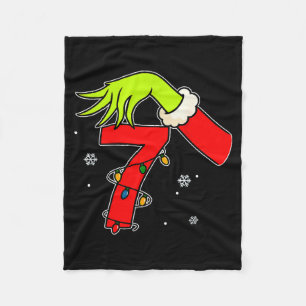 Fun Number 7 Christmas 67 Six Seven Meme Xmas Men  Fleece Blanket