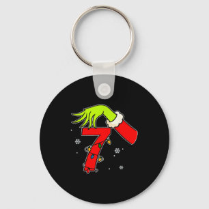 Fun Number 7 Christmas 67 Six Seven Meme Xmas Men  Keychain