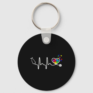 Fun Nurse Autism Puzzle Stethoscope Heart 1 Keychain