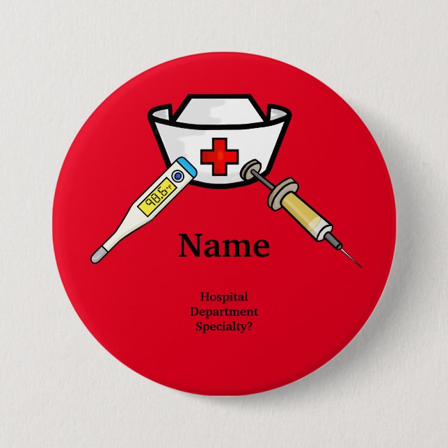 Fun Nurse Button to Customize  (Front)