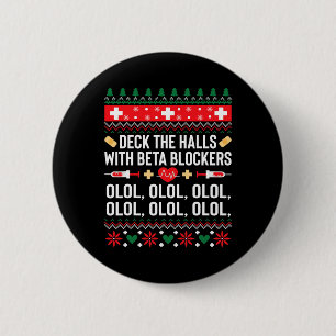 Fun Nurse Christmas Ugly Xmas Gift Tee Women 2 Inch Round Button