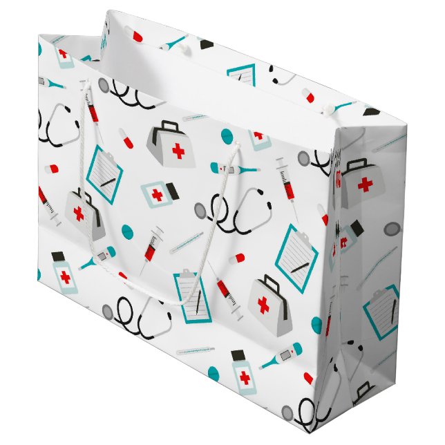 Fun Nurse equipment pattern party bag (Front Angled)