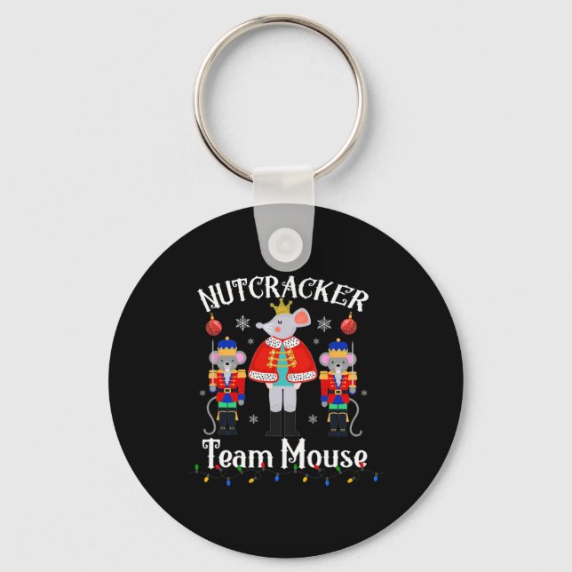 Fun Nutcracker Soldier Toy Christmas Dance Team Mo Keychain (Front)