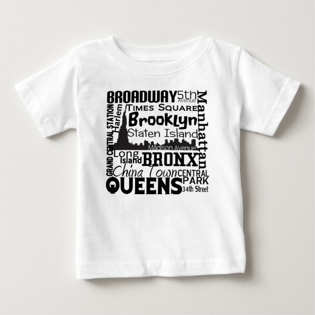 FUN NYC Word CLOUD Inspired Graphic TEE (Front)
