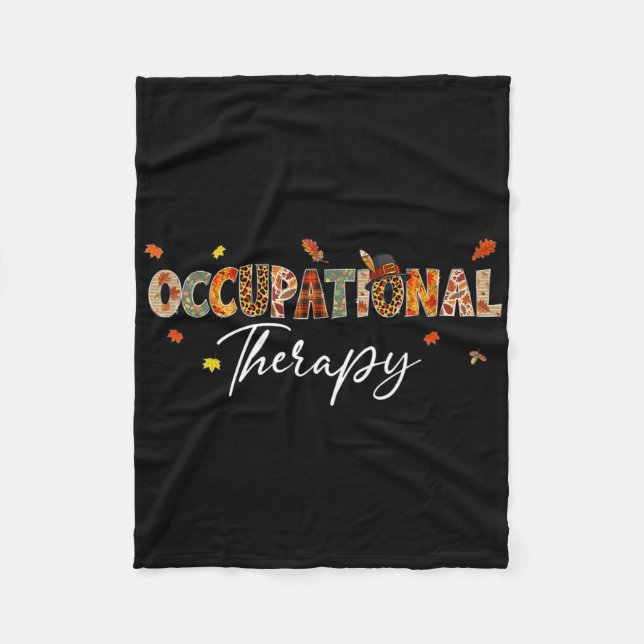 Fun Occupational Therapy Pumpkin Autumn Tree Fall  Fleece Blanket (Front)