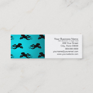Fun Octopus Pattern on Bright Turquoise Mini Business Card