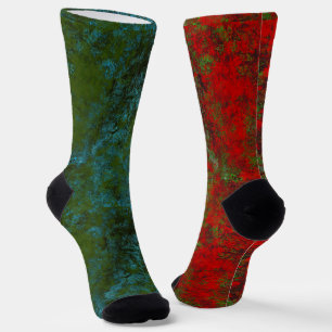 Fun Odd But Match Socks Rust Art Heva Weva
