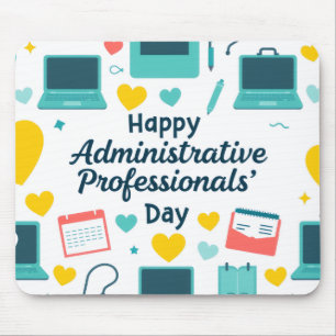 Fun Office Icons Administrative Day Pattern Mouse Pad