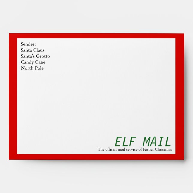 Fun Official Nice List Santa Claus Envelope (Front)